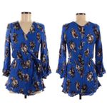 Anthropologie  blue floral romper  Photo 3