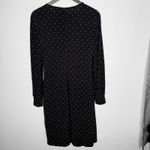 CHAPS Black Polka Dot Long Sleeve Ruched Sheath Dress - Women's Sz L Photo 1