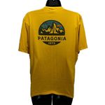 Patagonia Shirt Size Medium Logo Graphic Short Sleeve Athletic Yellow 1973 Photo 3