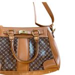 Jose Hess Brown Monogram Satchel Bag – Faux Leather Shoulder Tote 14” Photo 1
