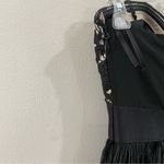 Bebe  Isis Lace Feather Strapless Bustier Cocktail Black Mini Dress Photo 7