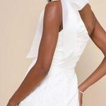 Lulus  Unique Perfection White Floral Jacquard One-Shoulder Mini Dress Size S Photo 1