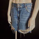 Topshop  Moto Distressed Blue Denim Skirt (10) Photo 1