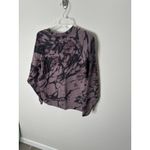 Zella  Women Tie Dye Crewneck Sweatshirt Long Sleeve Pullover Purple Black Medium Photo 1