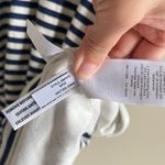 J.Crew FormKnit High-Neck Cutaway Dress Womens Size L Navy Stripes Preppy Photo 5