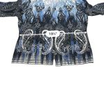 Chico's Paisley Print Open Front Jacket with Sequin Accents Size M Career Linen Photo 6