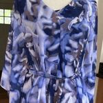 Jennifer Lopez Blouse XS 3/4 Sleeve Tie Belt At The Waist Artsy Colorful Photo 4