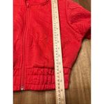 Cropped short sleeve zip up red hoodie jacket juniors size medium Photo 5