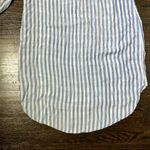 Cloth & Stone Blue and White Stripe Off Shoulder Shirt Dress Photo 11