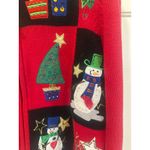 Tiara International Christmas Collection Ugly Women's Red Snowman Tree Design sweater L holiday bead Photo 2