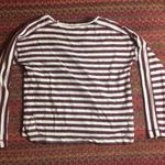 MAROON & WHITE STRIPE TERRYCLOTH SWEATER Red Photo 0