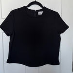 Nordstrom Rack NWT Black Textured Short Sleeve Zipper Top Photo 0