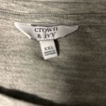 Crown & Ivy  Gray Top with Multicolor Sleeve Trim Photo 5