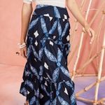 Ulla Johnson Eiko Skirt Indigo Size 2 Diamond Shibori Print Cotton Poplin Blue Photo 0