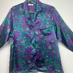 Victoria's Secret  vintage gold label jewel tone paisley print satin pajama small Photo 2