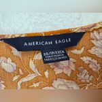 American Eagle Viscose Floral V-Neck Cropped Hem Bell Sleeves Boho Top Size XS Photo 5