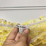 MISS SELFIE Yellow Floral Cropped Shrug Blouse Size XL EUC Gold Photo 3