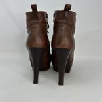 Stuart Weitzman Platform Lace Up Leather Booties Brown Size 37 Photo 7