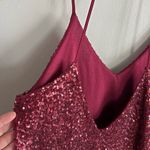 Lush Clothing LUSH Burgundy sequin mini slip dress strappy back party holiday small Photo 7