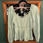 Sage Mittoshop  Green Babydoll Long Sleeve Top Photo 0