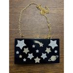 Circus by Sam Edelman Circus Sam Edelmand Black Gold Star Celestial Acrylic Hard Shell Clutch Purse Photo 1