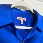 Juicy Couture Lapis Blue Silk Button Up Photo 1