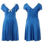 Unique Vintage  Gwynnie Bee Contrast Trim Blue Dress,‎ 5X Photo 1