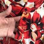 Vintage Red Floral Jacket Silk Full Zip Elegant Bomber Size L Photo 5