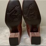 Free People  Velvet Cecile Bootie Size 37 Rose Boots Pink Block Heel Velour New Photo 5