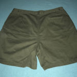 Cherokee  pleated shorts button zipper closure 3 pockets, olive green NEW size 16 Photo 0