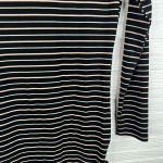 Abound  Raincheck Long Sleeve Black Striped Dress Side Ruched Bodycon Sz L Photo 7