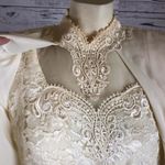 Vintage 80's David Rose Night Lace Sheath Long Sleeve High neck dress size 10 Photo 1