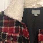Rubbish Plaid Wool Coat with Sherpa Collar Photo 1