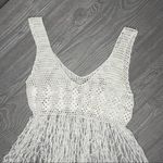 None Crochet knit woven netted sleeveless tank top beach vacation pool coverup med Photo 2