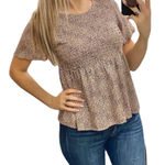 Urban Romantics Leopard Print Peplum Top Photo 0