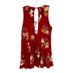 Free People Lovely Day Printed Tie Tunic Dress Women's Medium Red Floral Boho Photo 6