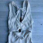 ZARA  White Ribbed Cut Out Bodysuit Size S Photo 1