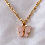 Handmade Light Pink Butterfly Necklace Photo 0