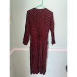 The Limited  Polka Dot M Midi Dress Cranberry Gray Lost Sleeve Tie Back Photo 1