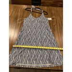 Krimson Klover Piper geo print mini halter Dress Blue and white built in bra L Size L Photo 6