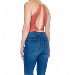 Free People Movement Orange Open Back Crop Ruched Work Out Tank Top Photo 3