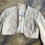 White House | Black Market  White Leather Business Twee Bolero Jacket Photo 1