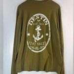 Miami Style  XL Destin FL Stay Salty Khaki Olive V-Neck T-Shirt Photo 0