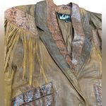๐ค Vintage Winlit Brown Genuine Leather Western Fringe Jacket | Size M ๐ค Size M Photo 3