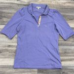 Burberry  Brit Lilac Cotton Pique V-Neck Polo Shirt Women’s Large Photo 0