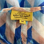 Roberta Roller Rabbit Women's Chevron Blue Top Blouse Fluter Sleeve Size M Photo 4