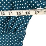 Heart soul Y2K Babydoll Dress Large Teal Blue White Polka Dot Milkmaid Retro USA Photo 6