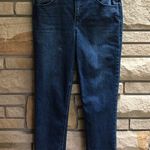 Democracy Ab Solution Straight Leg Jeans Dark Wash raw hem Rainbow thread 6 Photo 2