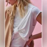 Free People  White Tied Up Bow Sleeveless Tank Top Photo 3