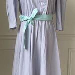 Vintage 80s Byer Too! Shirt Dress Pastel Lavendar Aqua Pink M Purple Size M Photo 0